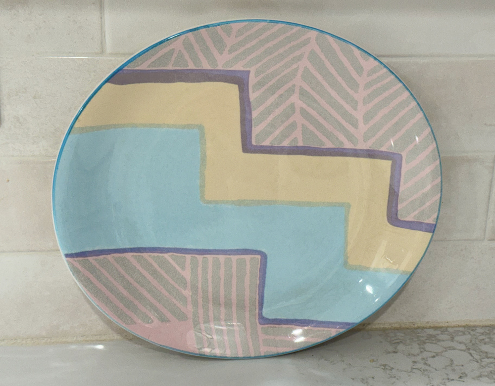Vintage 1980s Sango Larry Laslo "Nouveau" Geometric Abstract 11" Dinner Plate